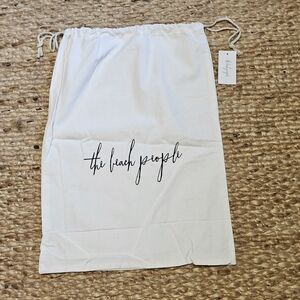 NIP - White Drawstring Laundry Beach Bag with THE BEACH PEOPLE Script